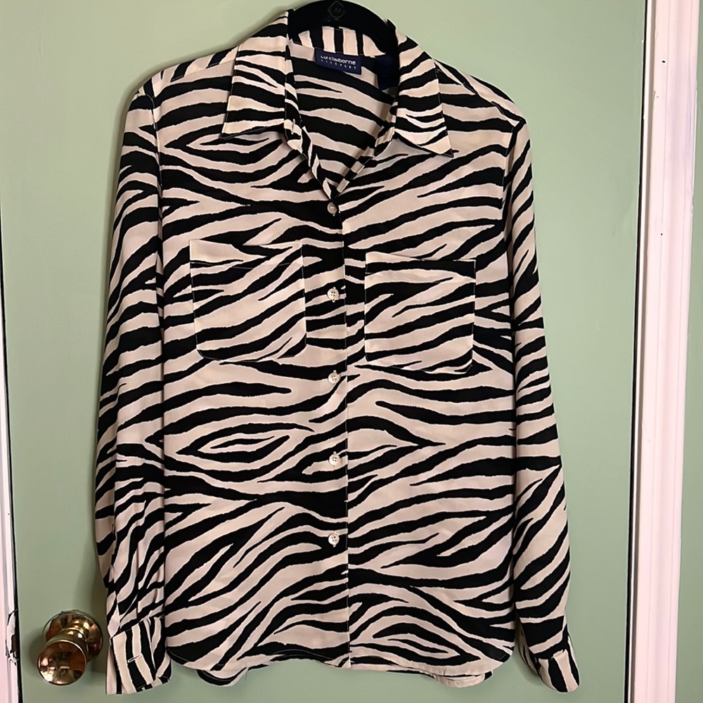 Liz Claiborne Liz Sport Zebra print blouse